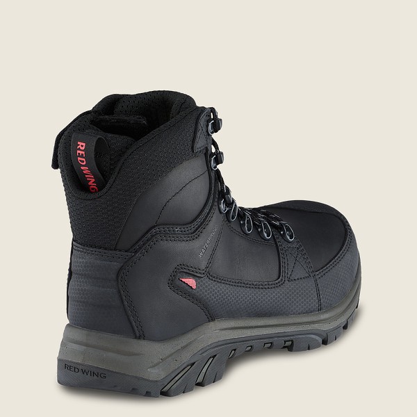 Red Wing Mens Safety Boots - Trades - 6-inch Side-zip Waterproof Toe - Black - PRK456710